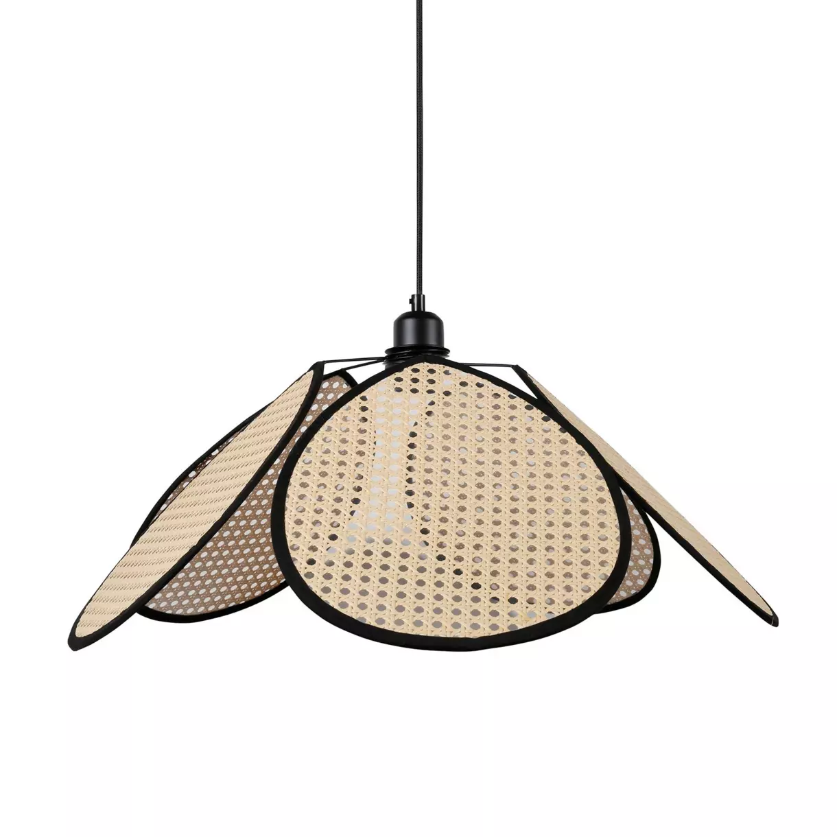 eminza Suspension lumineuse cannage Pétale (D69 cm) Paula Beige