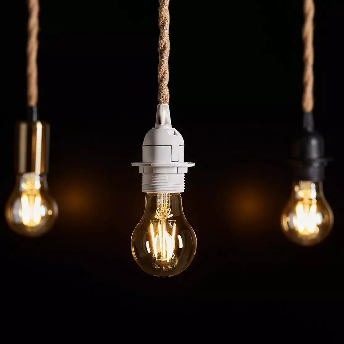 eminza Suspension lumineuse chanvre (H90 cm) Corde Blanche