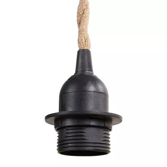 Eminza Suspension Lumineuse Chanvre (H90 Cm) Corde Naturel Et Noir