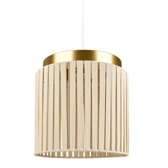 Eminza Suspension Lumineuse Coton Et Métal (D28 Cm) Khéops Or