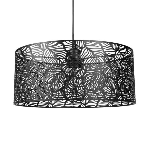 Eminza Suspension Lumineuse Déco Métal (D35 Cm) Calathea Noir