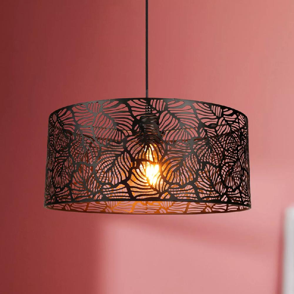 eminza Suspension lumineuse déco métal (D35 cm) Calathea Noir