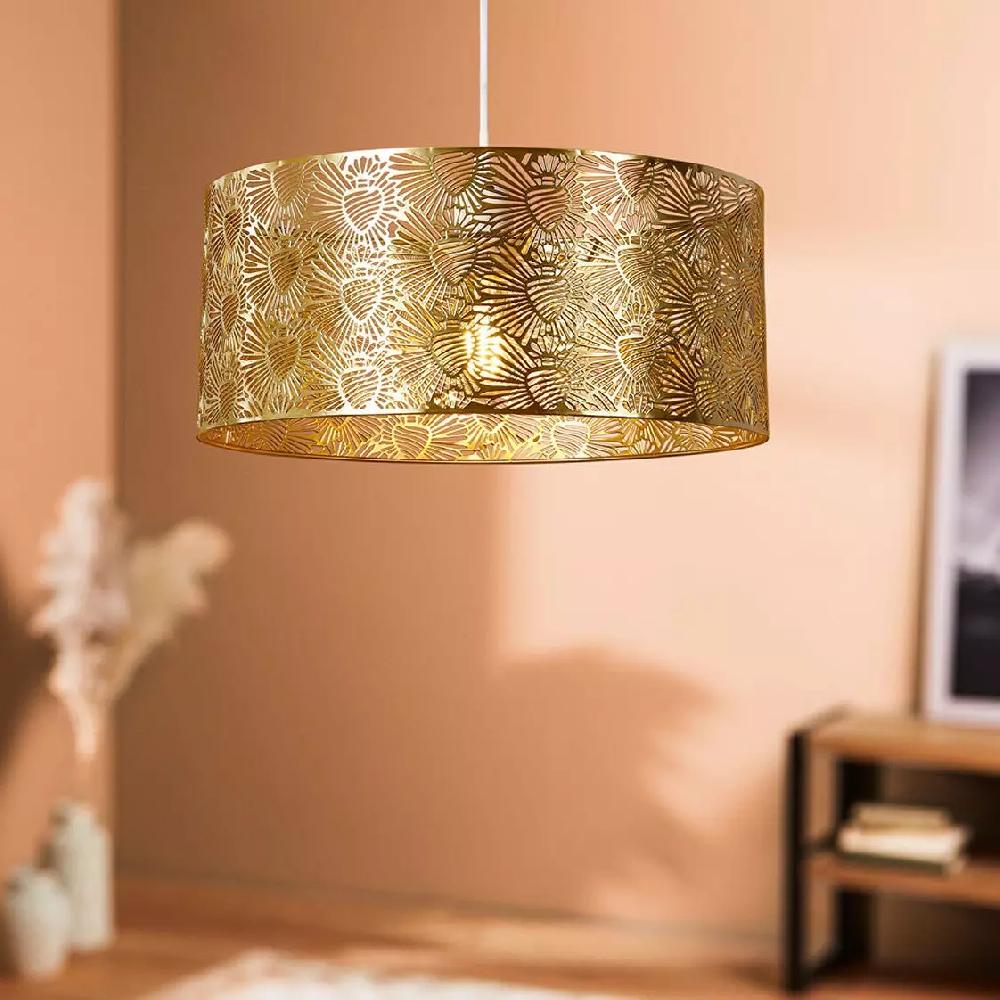 eminza Suspension lumineuse en métal (D35 cm) Corazon Dorée