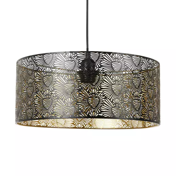 Eminza Suspension Lumineuse En Métal (D35 Cm) Corazon Noir