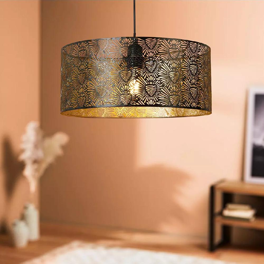 eminza Suspension lumineuse en métal (D35 cm) Corazon Noir