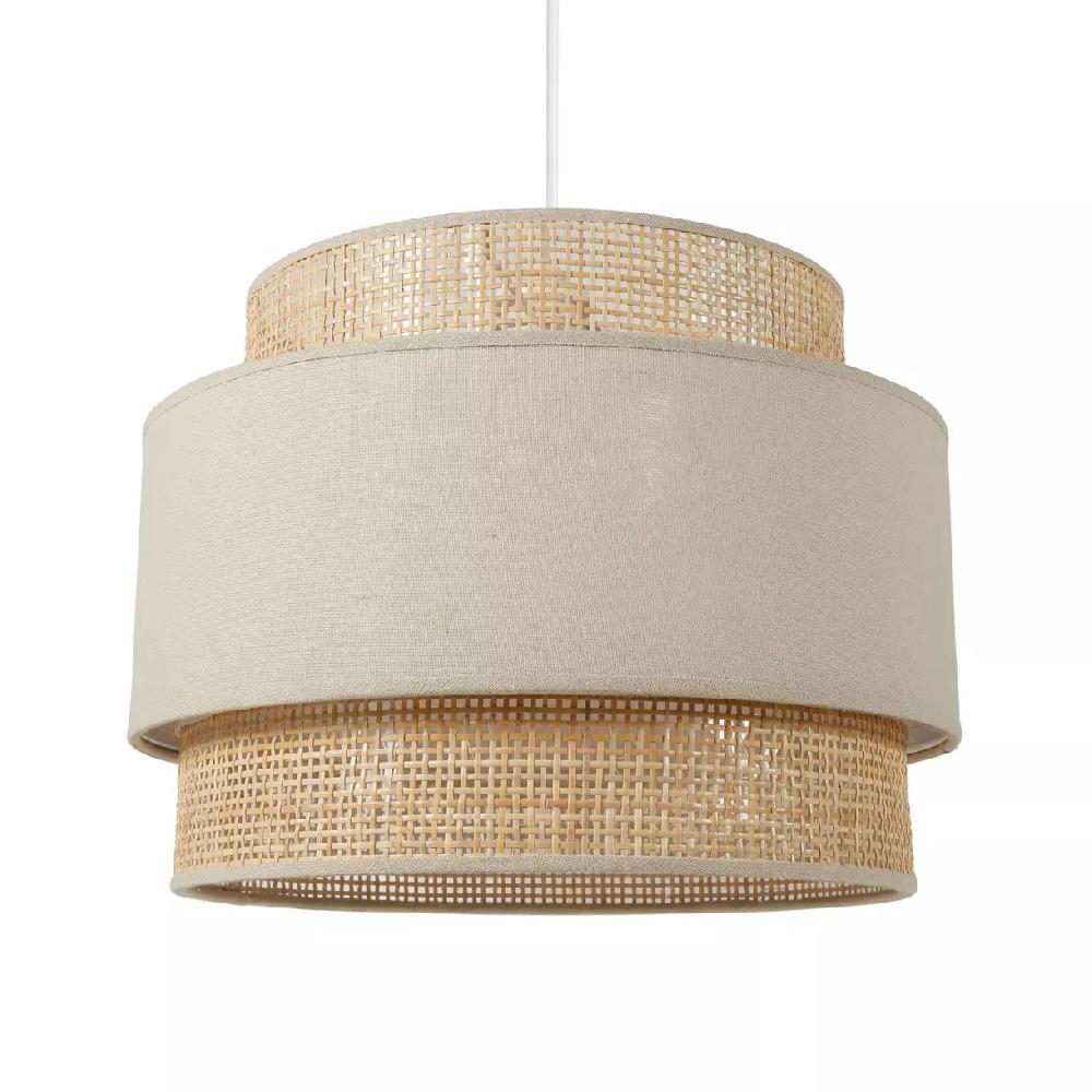 eminza Suspension lumineuse en rotin (D40 cm) Gigogne Beige