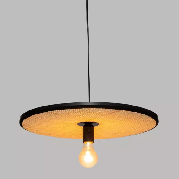 Eminza Suspension Lumineuse En Rotin (D44 5 Cm) Olme Beige