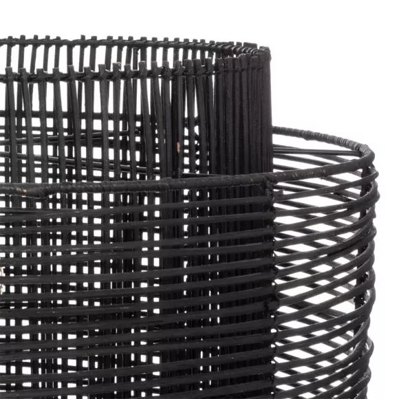 Eminza Suspension Lumineuse En Rotin (D58 Cm) Orna Noir