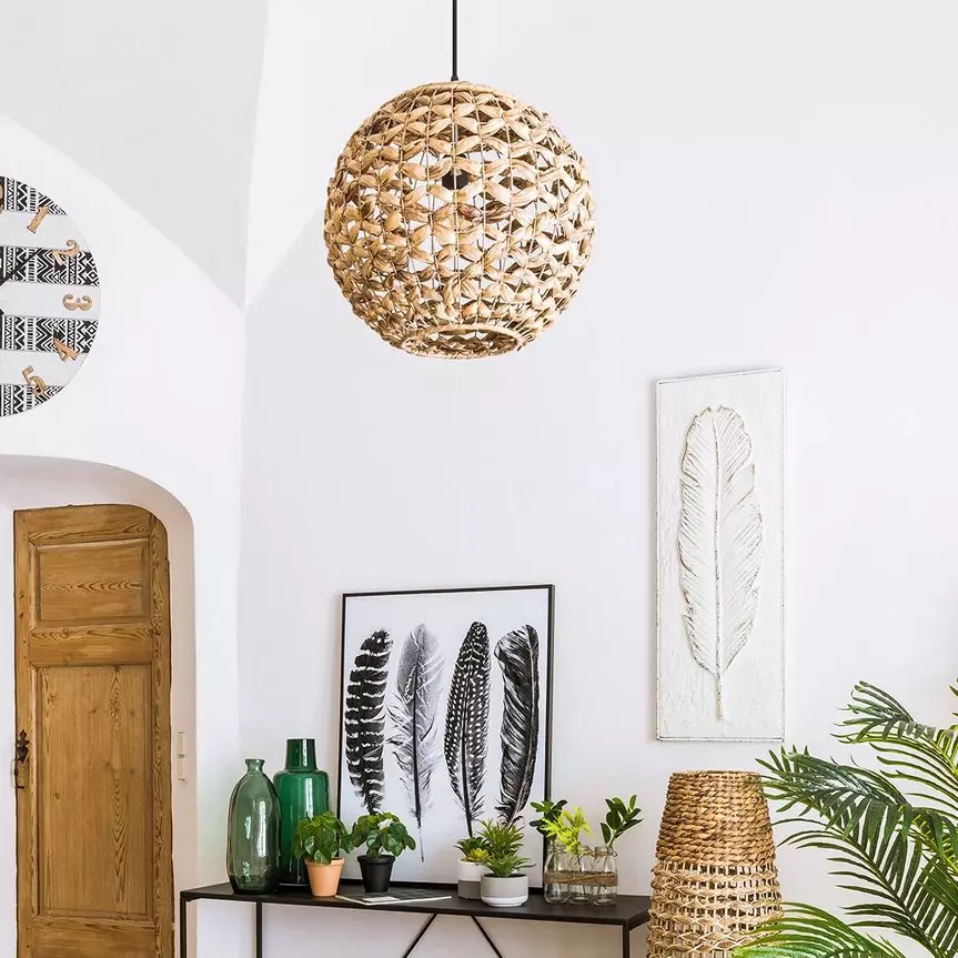eminza Suspension lumineuse jacinthe d'eau (D38 cm) Sand Naturel
