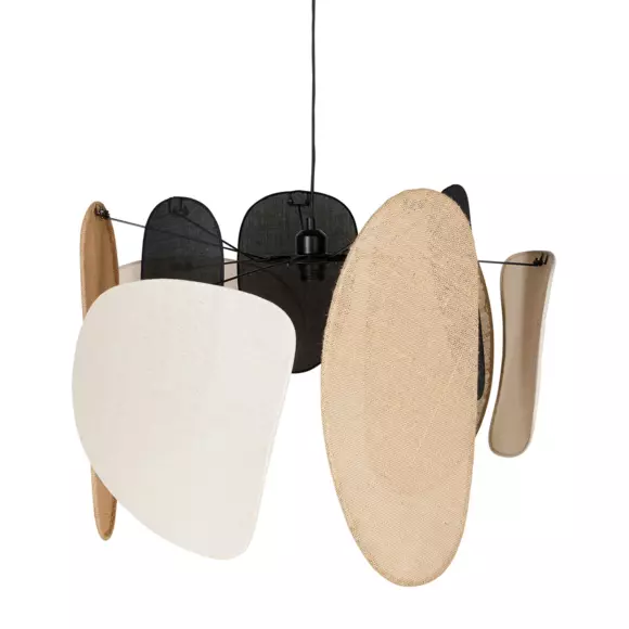 Eminza Suspension Lumineuse Jute Et Lin (D66 Cm) Almeria Beige