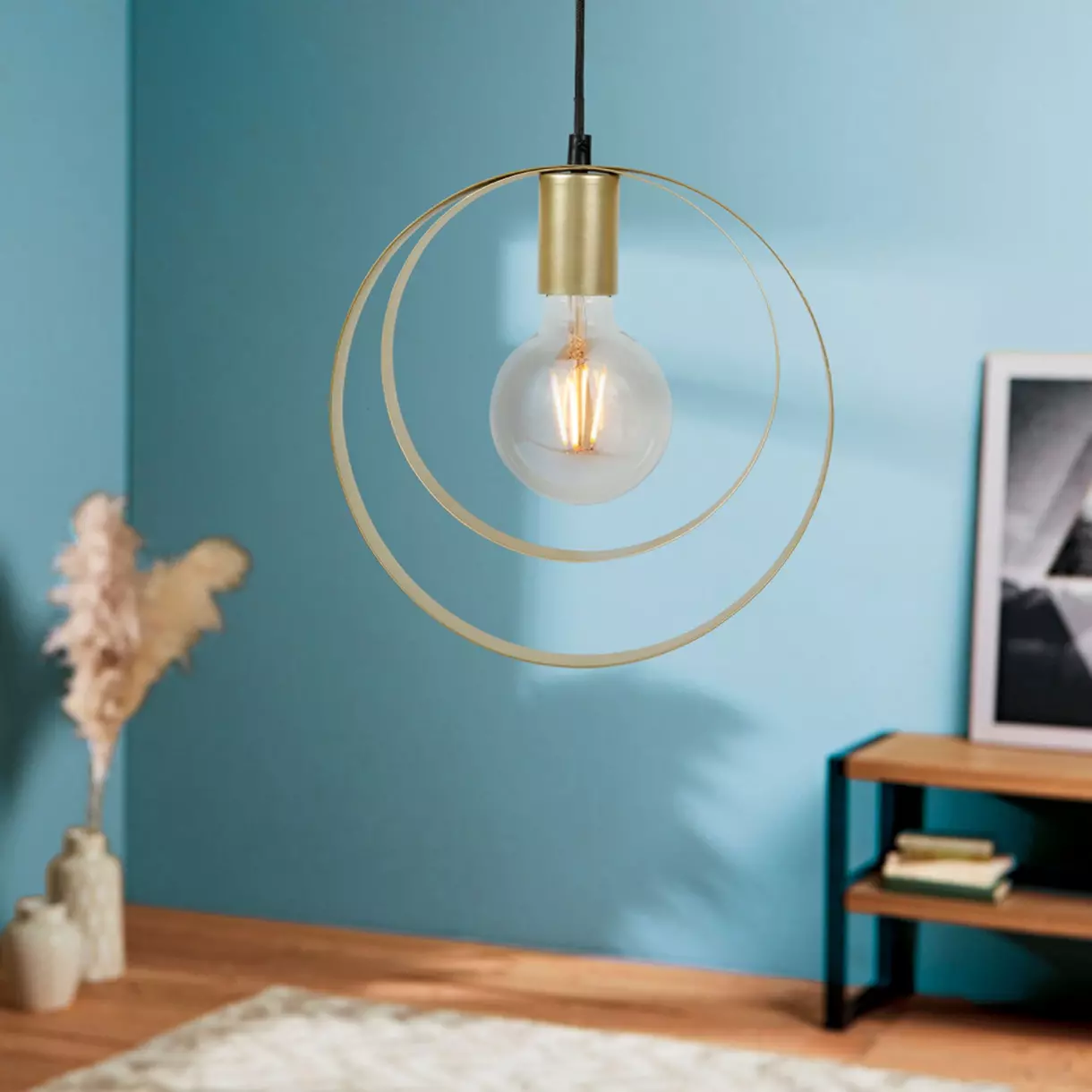 eminza Suspension lumineuse métal (D25 5 cm) Saturne Or