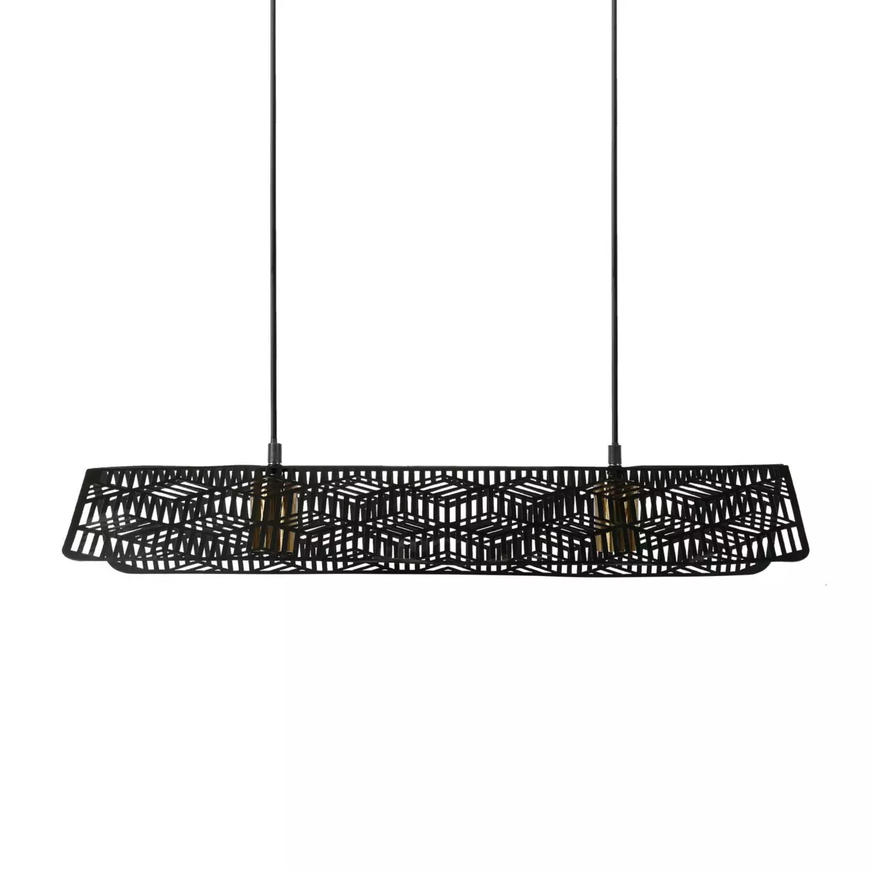 eminza Suspension lumineuse métal double (L69 cm) Kome Noir
