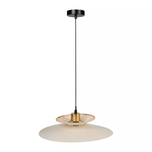 Eminza Suspension Lumineuse Métal Et Bambou (D36 Cm) Envertito Beige
