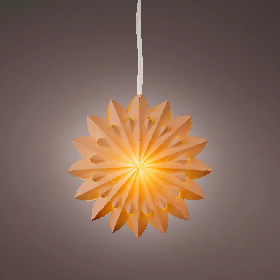eminza Suspension lumineuse papier LED (D60 cm) Origami Floralia Sable