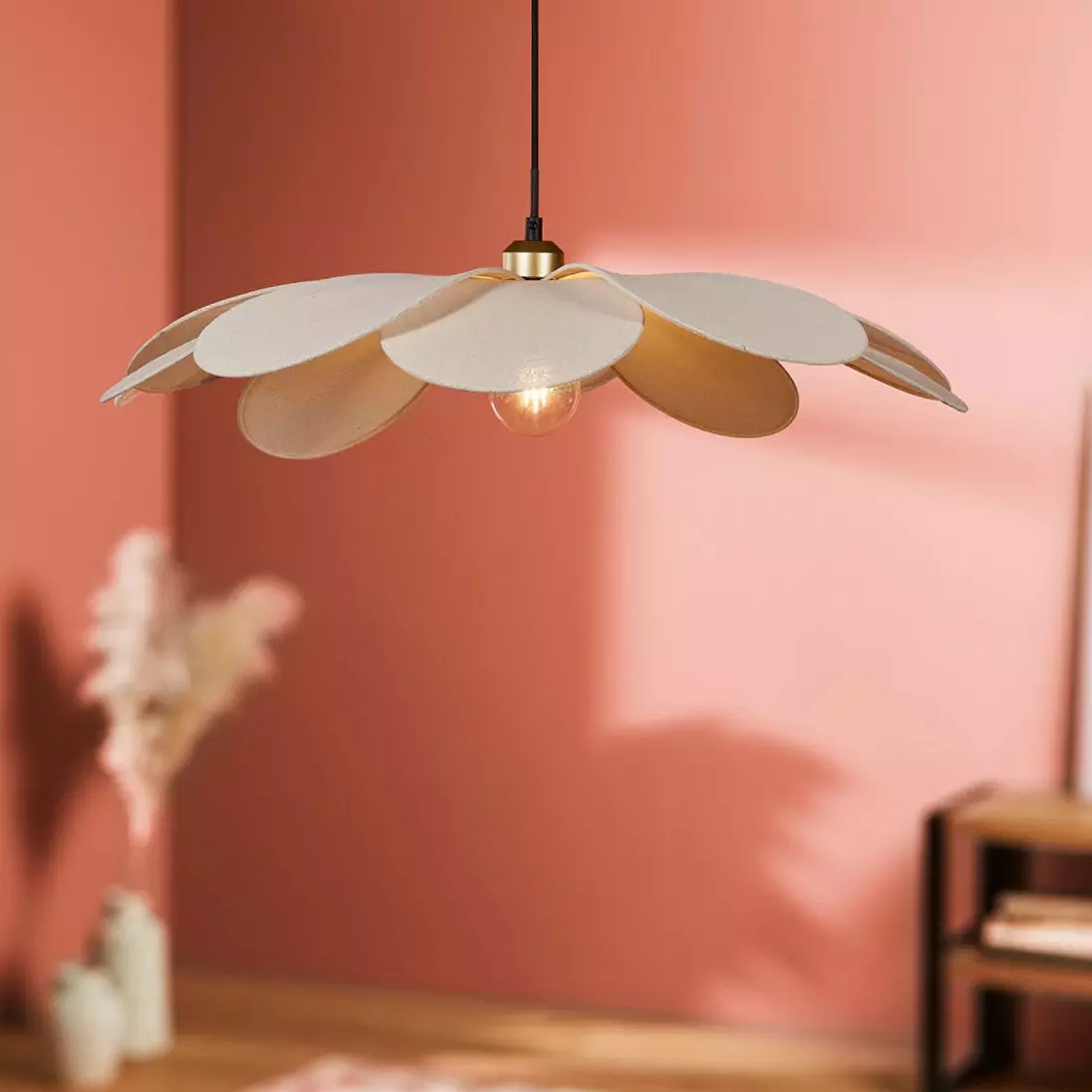eminza Suspension lumineuse pétal Lin (D60 cm) Margaux Beige