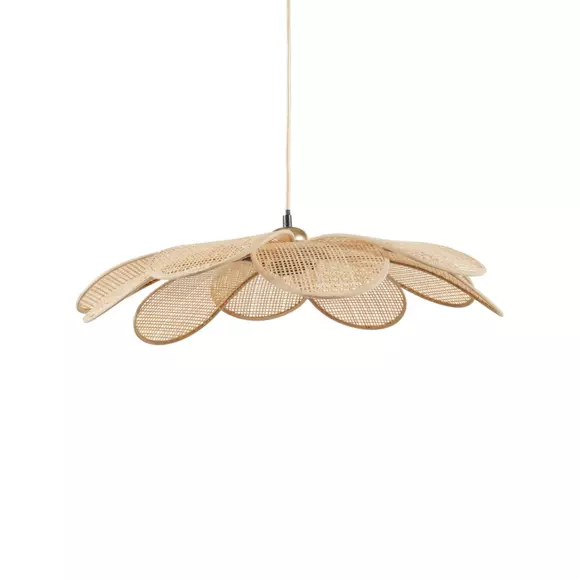 Eminza Suspension Lumineuse Pétale Bambou (D60 Cm) Margaux Beige