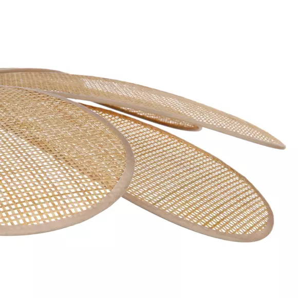 Eminza Suspension Lumineuse Pétale Bambou (D90 Cm) Margaux Beige