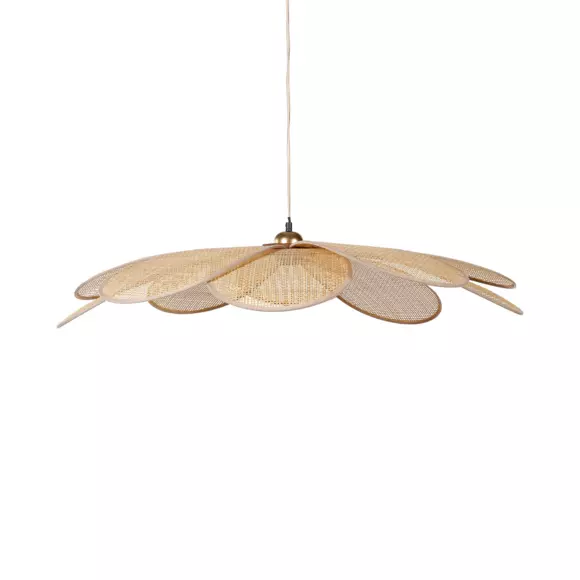Eminza Suspension Lumineuse Pétale Bambou (D90 Cm) Margaux Beige