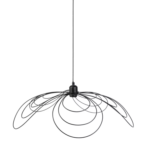 Eminza Suspension Lumineuse Pétale Métal (D68 Cm) Margaux Noire