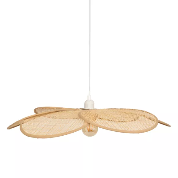 Eminza Suspension Lumineuse Pétales Bambou (D62 Cm) Rym Beige