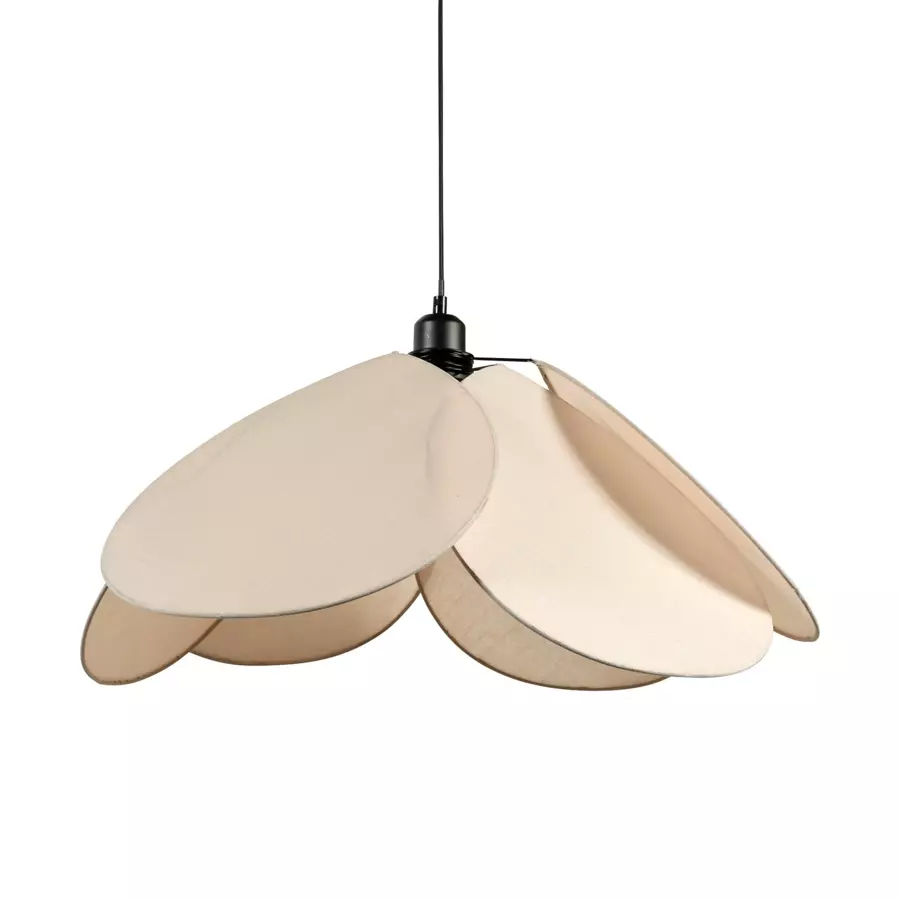 Eminza Suspension Lumineuse Tissu Pétale (D69 Cm) Taupe Clair