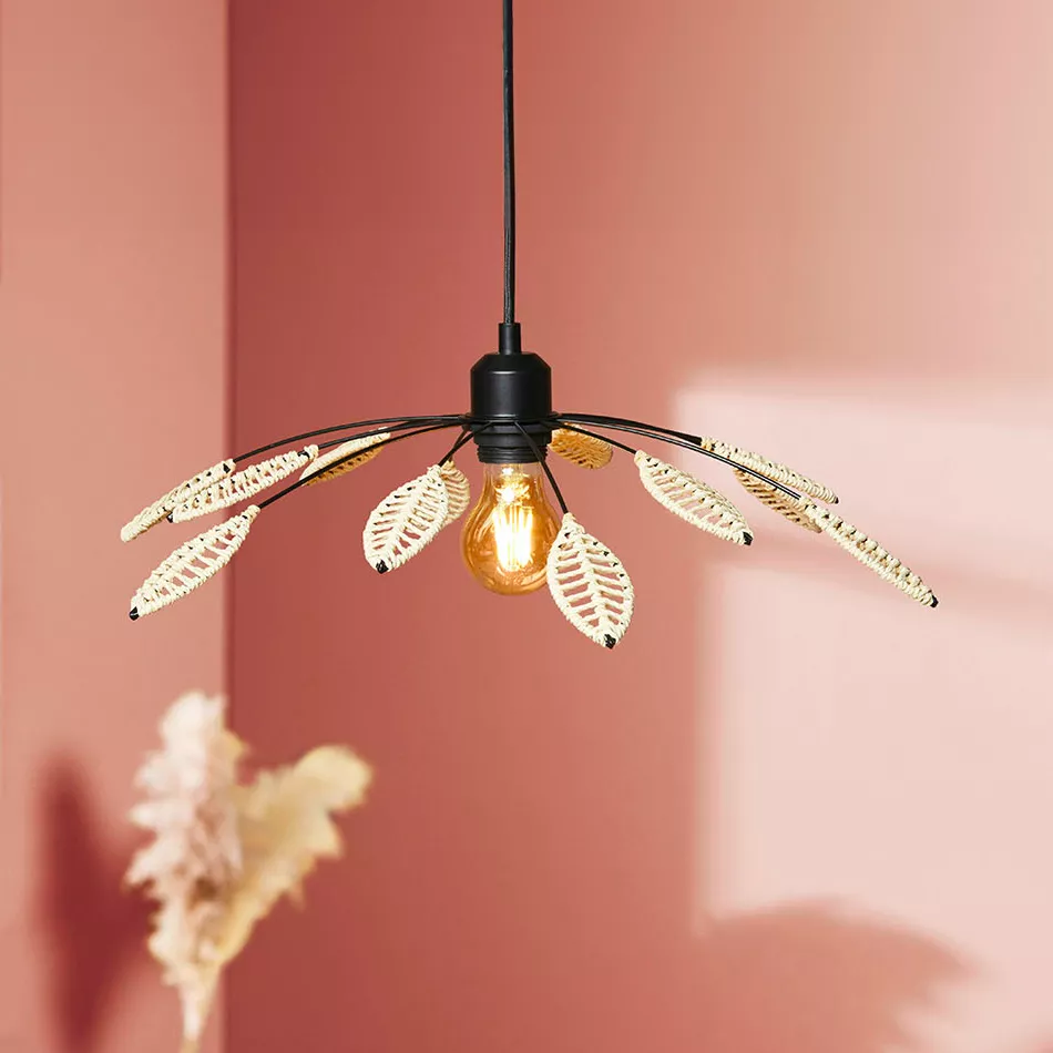 eminza Suspension métal et pétales (D50 cm) Til Naturel