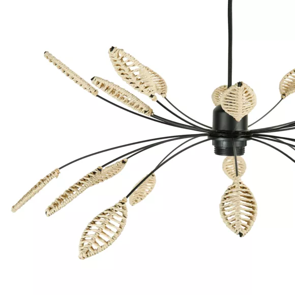 Eminza Suspension Métal Et Pétales (D60 Cm) Ellisse Beige