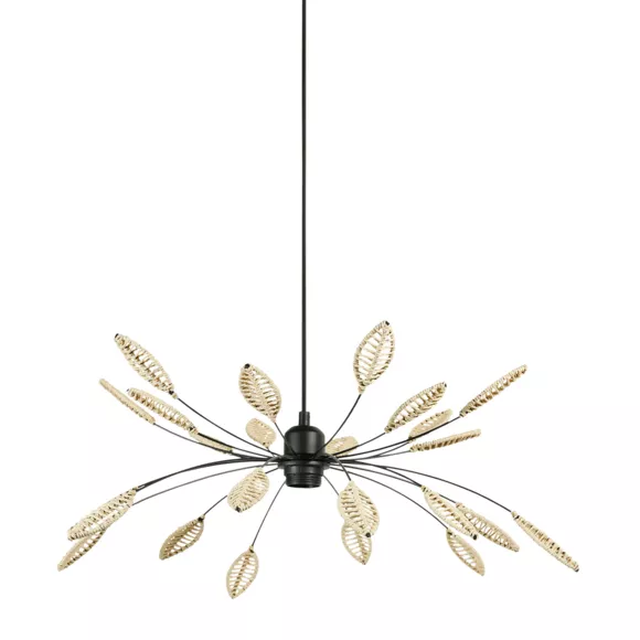 Eminza Suspension Métal Et Pétales (D60 Cm) Ellisse Beige