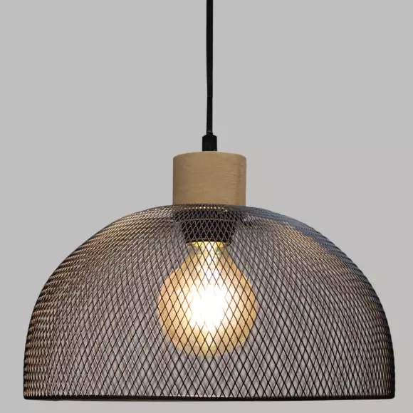 Eminza Suspension Métal Grillage (D30 Cm) Melina Noir