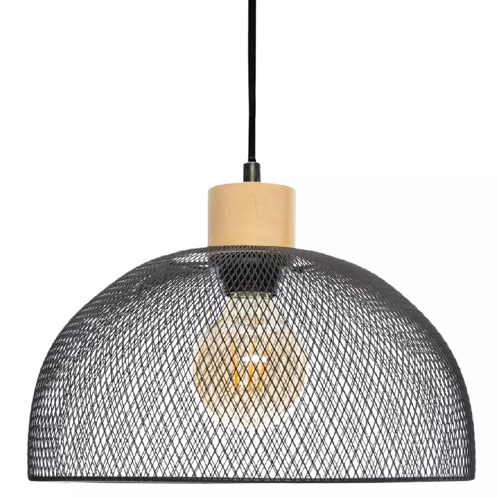 eminza Suspension métal grillage (D30 cm) Melina Noir