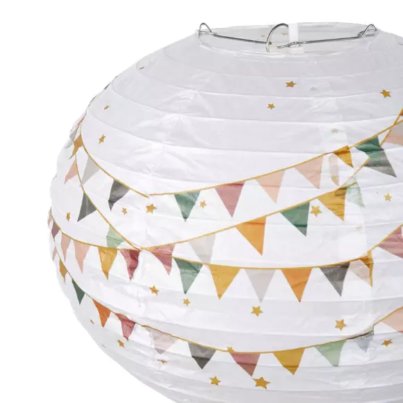 Eminza Suspension Montgolfière Papier (D30 Cm) Fanions Multicolore