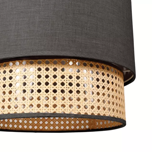 Eminza Suspension Ronde Cannage (D35 Cm) Holly Gris Foncé