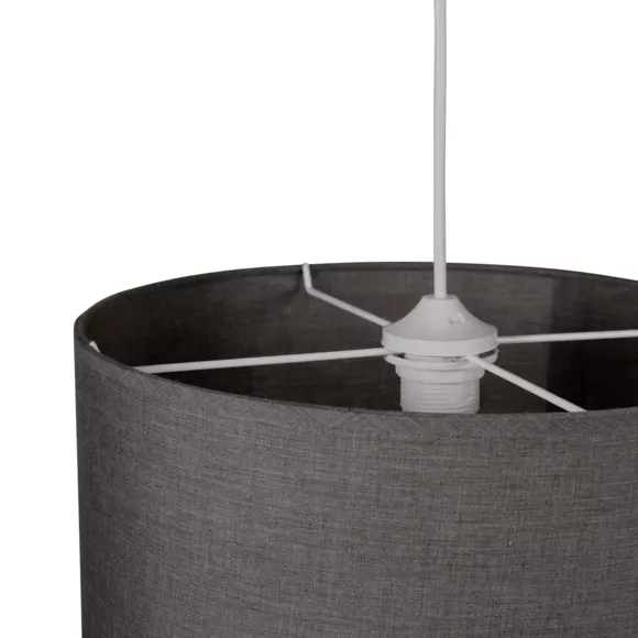 Eminza Suspension Ronde Cannage (D35 Cm) Holly Gris Foncé