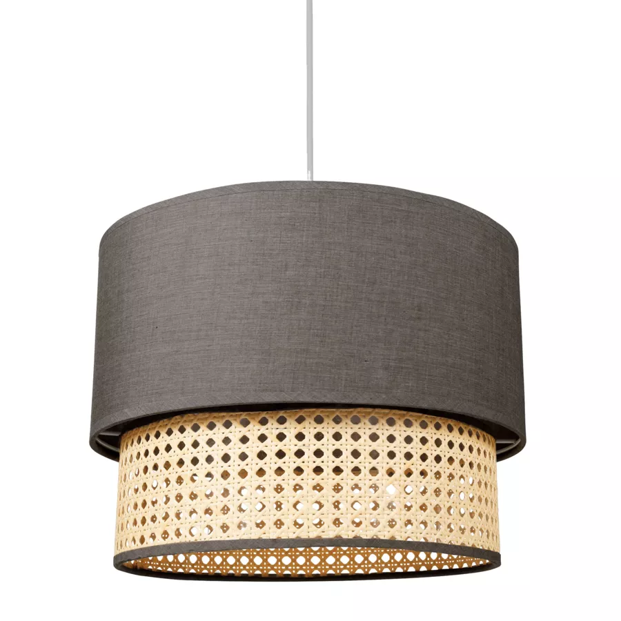 Eminza Suspension Ronde Cannage (D35 Cm) Holly Gris Foncé