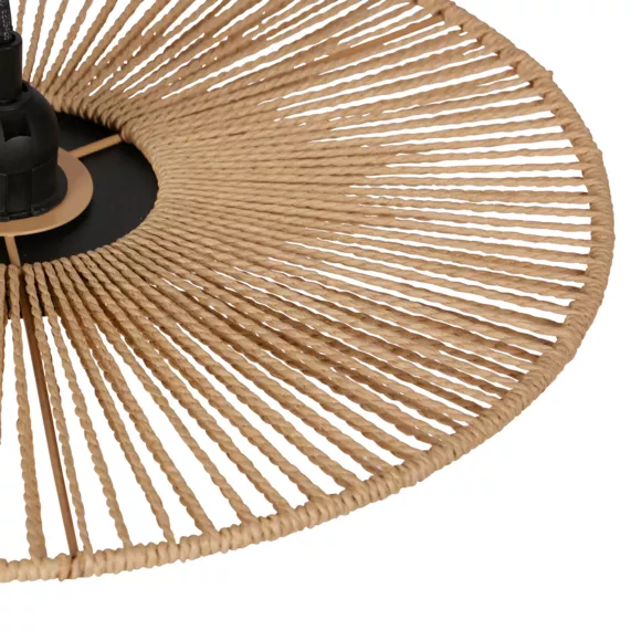 Eminza Suspension Ronde En Corde (D38 Cm) Aurora Naturel Et Noir