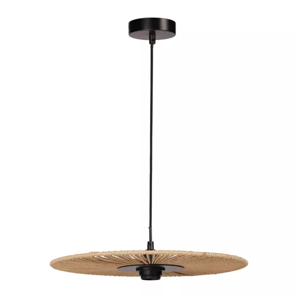 Eminza Suspension Ronde En Corde (D38 Cm) Aurora Naturel Et Noir