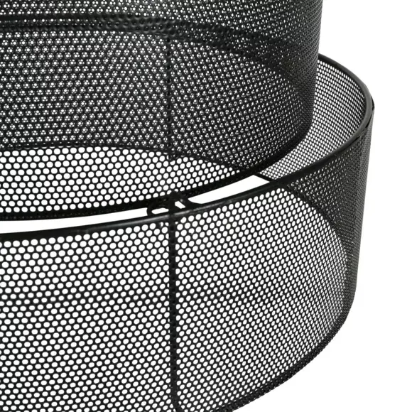 Eminza Suspension Ronde Métal Nid D'abeille (D34 Cm) Gigogne Noir