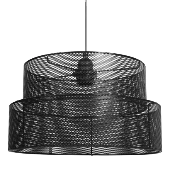 Eminza Suspension Ronde Métal Nid D'abeille (D34 Cm) Gigogne Noir