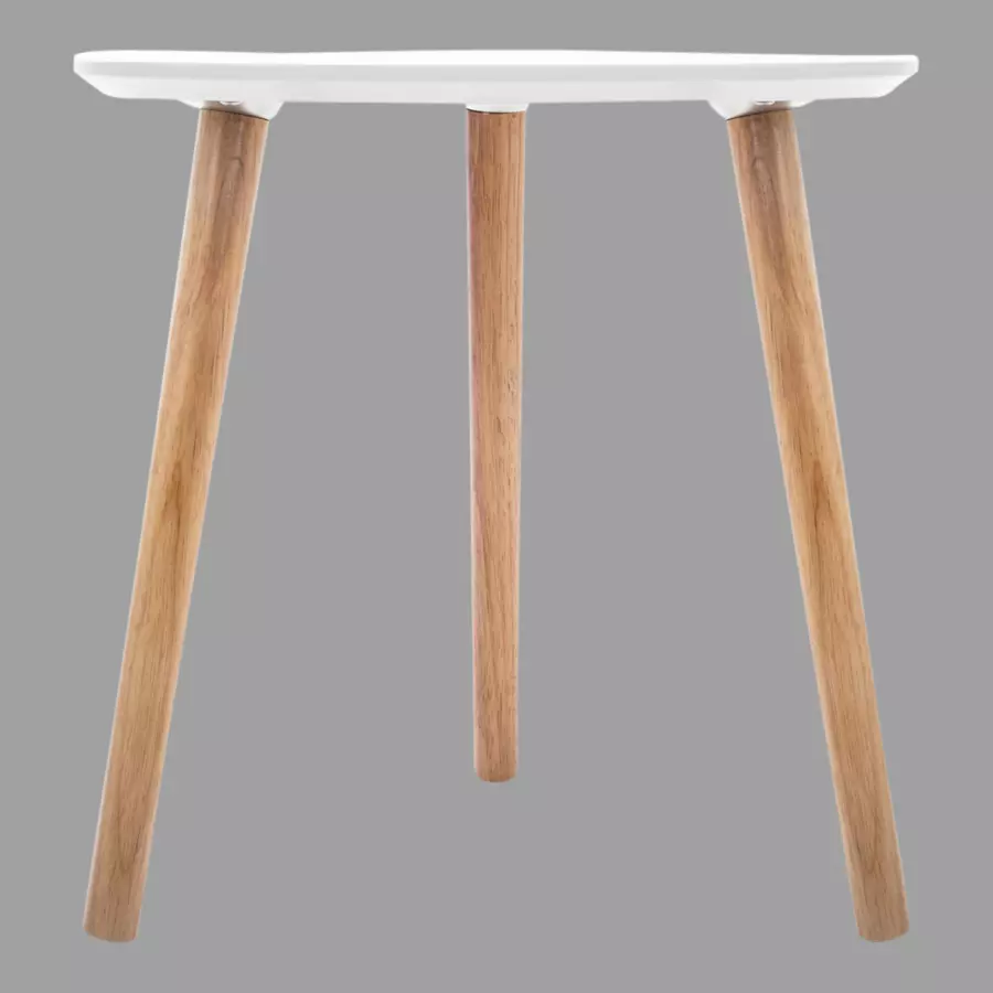 Eminza Table à Café En Bois (H45 Cm) Mileo Polygone Blanche