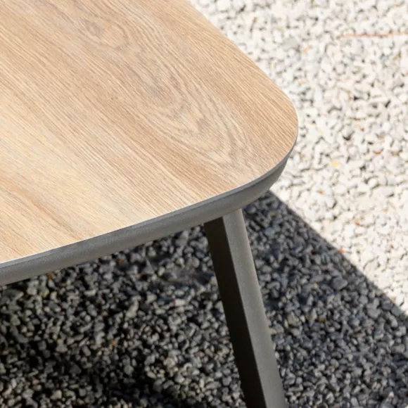 Eminza Table Basse De Jardin Carrée En Aluminium Amalfi Gris Anthracite