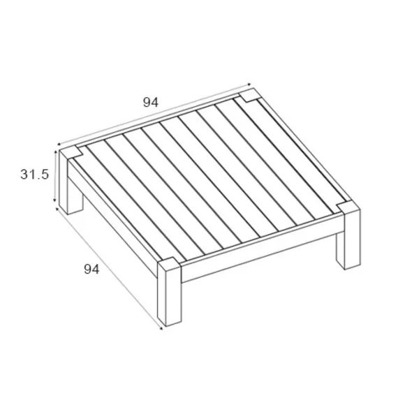 Eminza Table Basse De Jardin Carrée En Bois (94 X 94 Cm) Bornéo Naturel