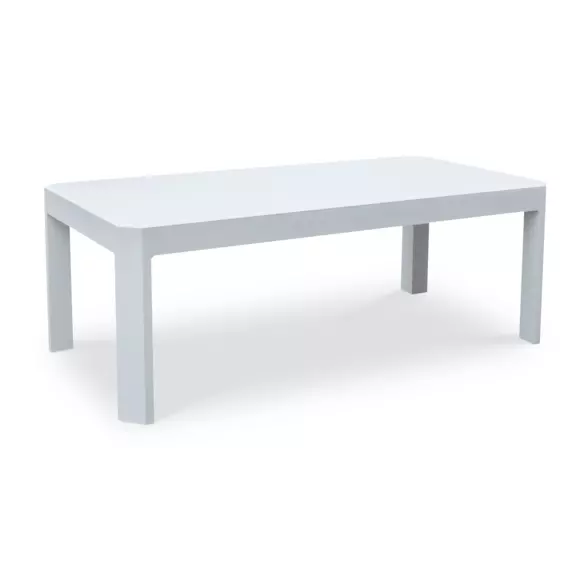 Eminza Table Basse De Jardin Rectangulaire En Aluminium Ostara Blanc