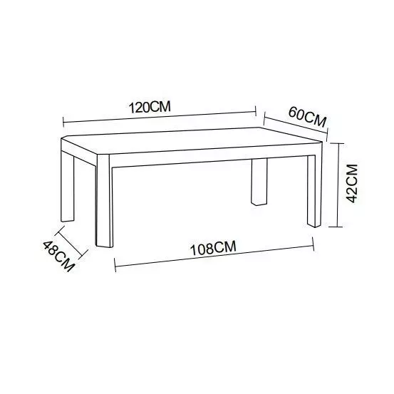 Eminza Table Basse De Jardin Rectangulaire En Aluminium Ostara Blanc