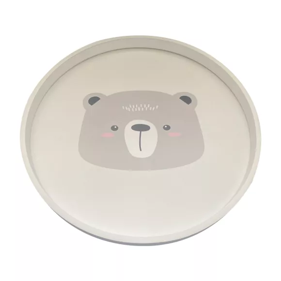 Eminza Table Basse Enfant Bois (D33 Cm) Ourson Marron