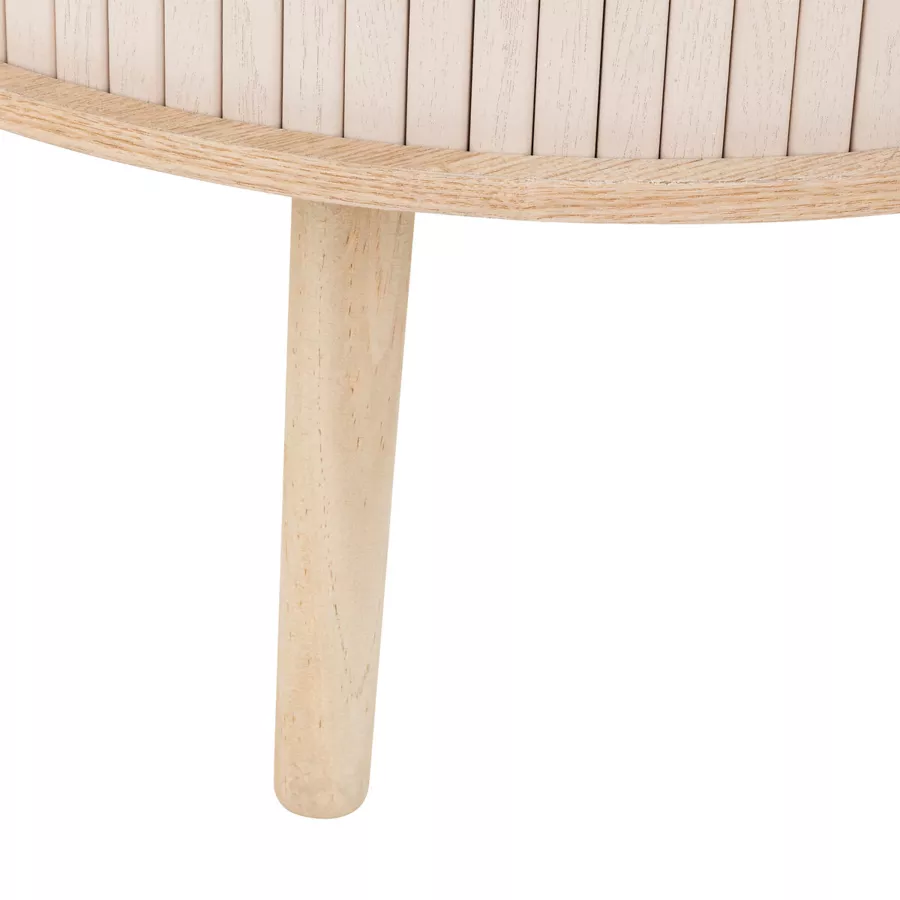 Eminza Table Basse Ronde En Bois (H40 Cm) Nysos Crème
