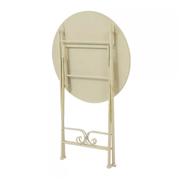 Eminza Table Bistro Ronde Pliable En Mosaïque Genève Crème