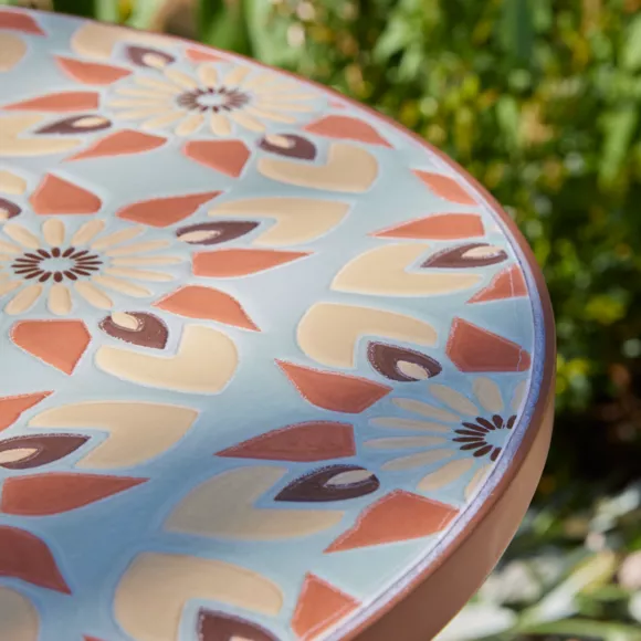 Eminza Table Bistro Ronde Pliable En Mosaïque Lyon Marron