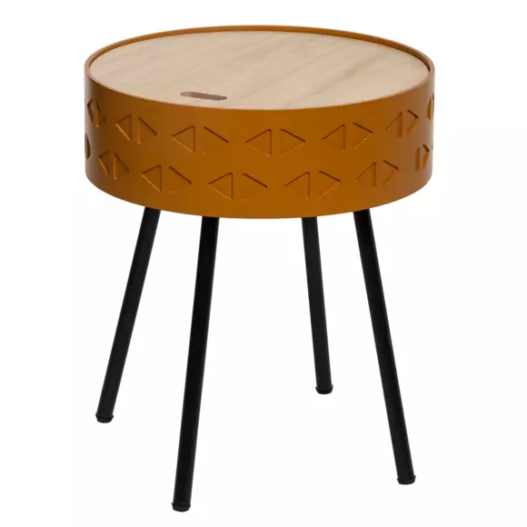 Eminza Table Coffre En Bois (H45 Cm) Shiro Jaune Moutarde