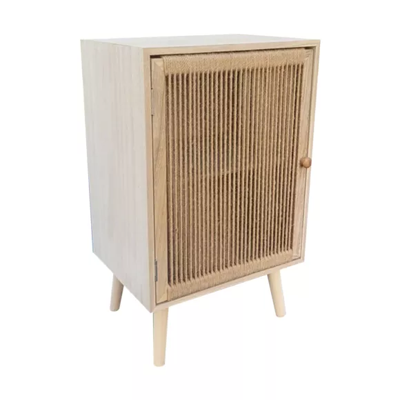 Eminza Table D'appoint Bois Et Corde De Chanvre (H65 Cm) Manille Beige
