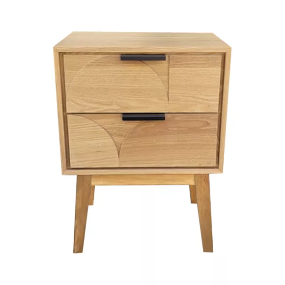 Eminza Table D'appoint Bois (H60 Cm) Double Hanoï Naturel